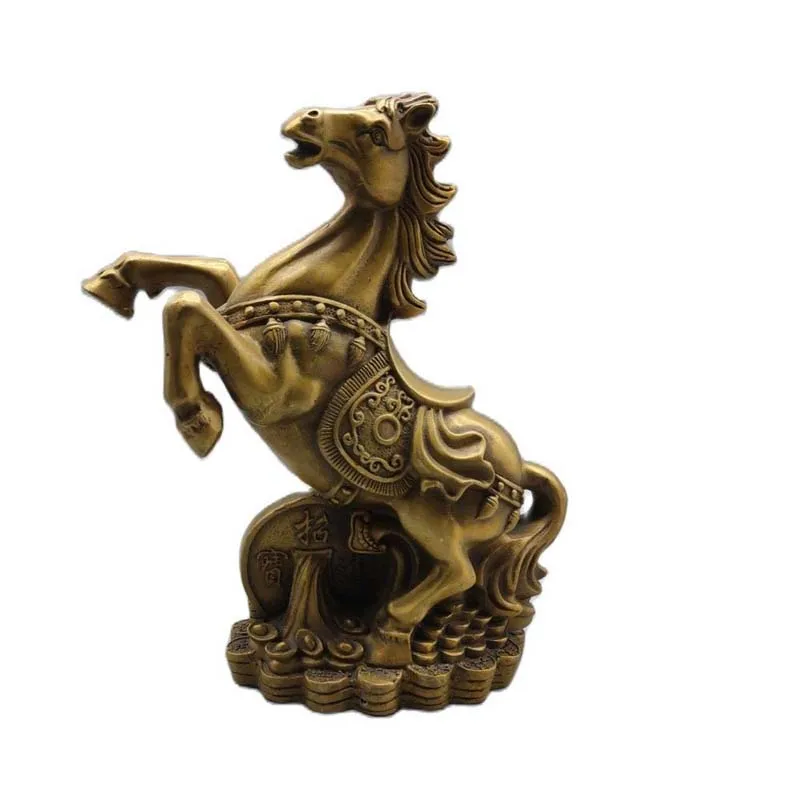 

Chinese copper archaize twelve Zodiac Geomancy Fengshui Brass Wealth horse Coin Statue 1710g