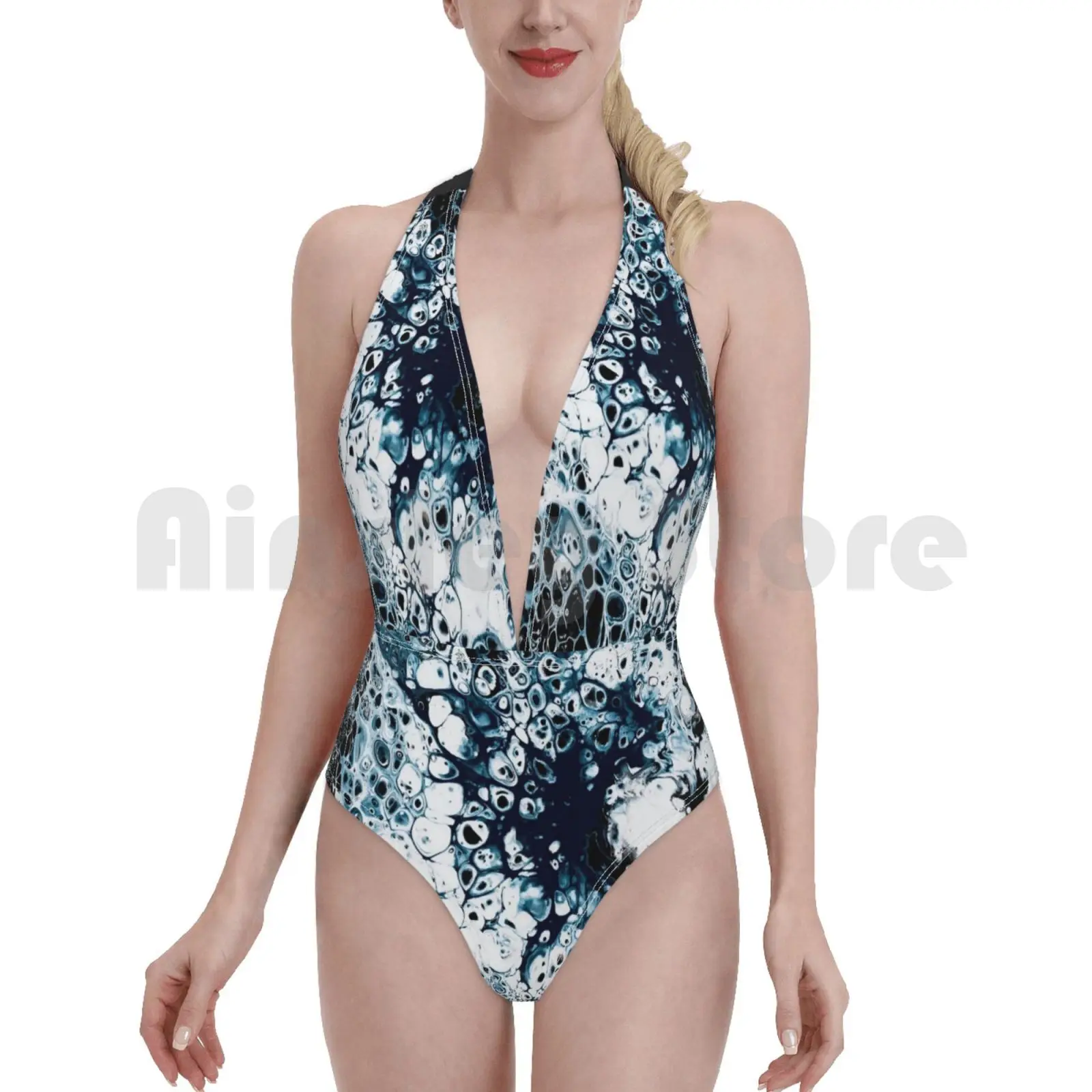 Акриловый купальник с фламинго для рисования (темный) бикини мягкой подкладкой и