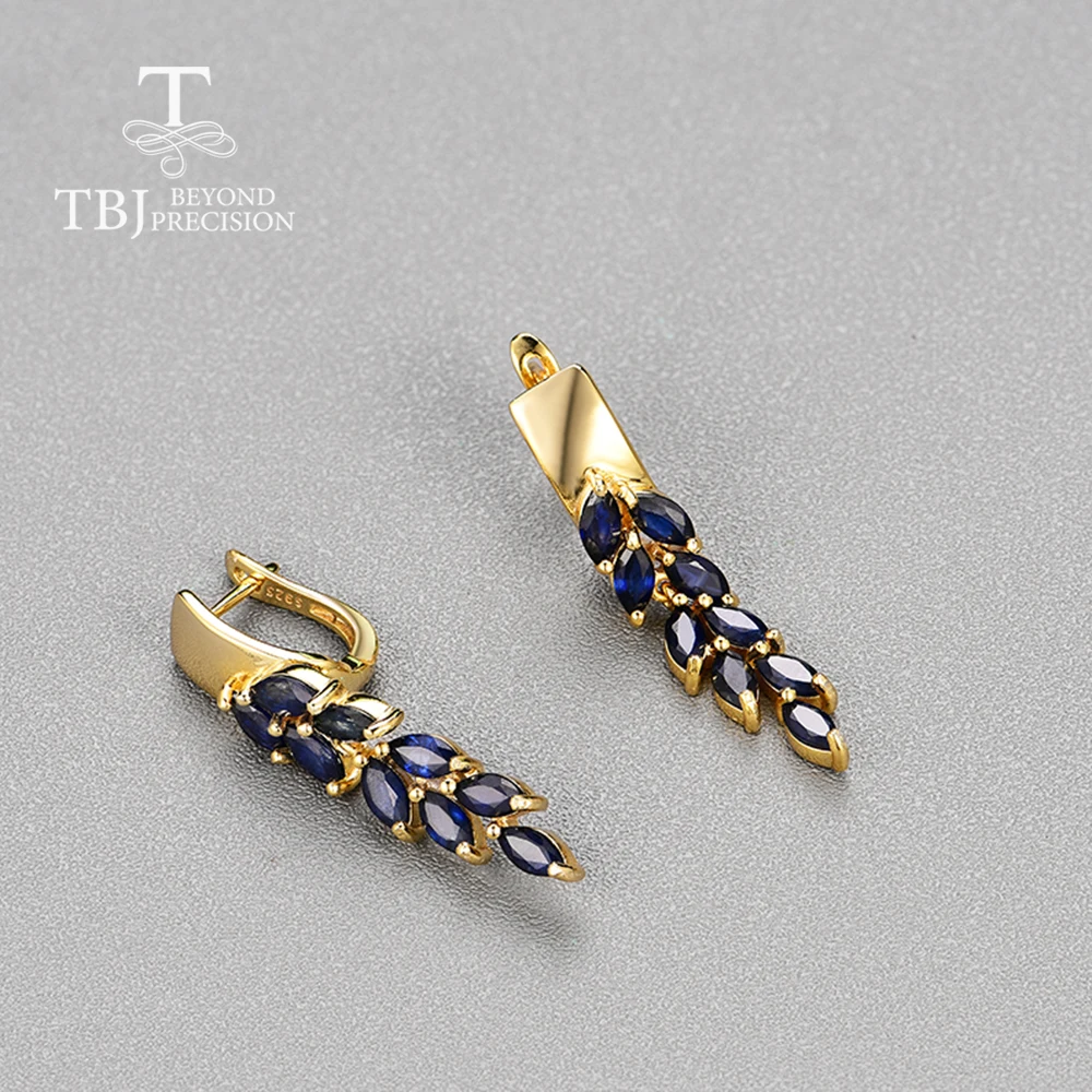 Женские серьги с сапфировой застежкой TBJ ювелирные украшения натуральными