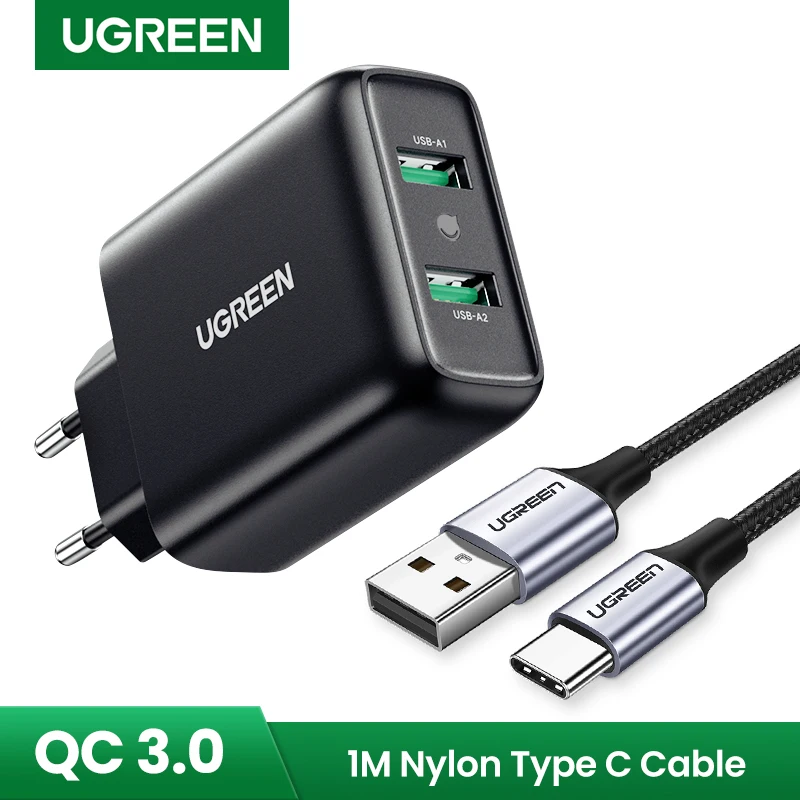 

Ugreen USB Charger Quick Charge 3.0 36W Fast Charger Adapter QC3.0 Mobile Phone Chargers for iPhone Samsung Xiaomi Redmi Charger