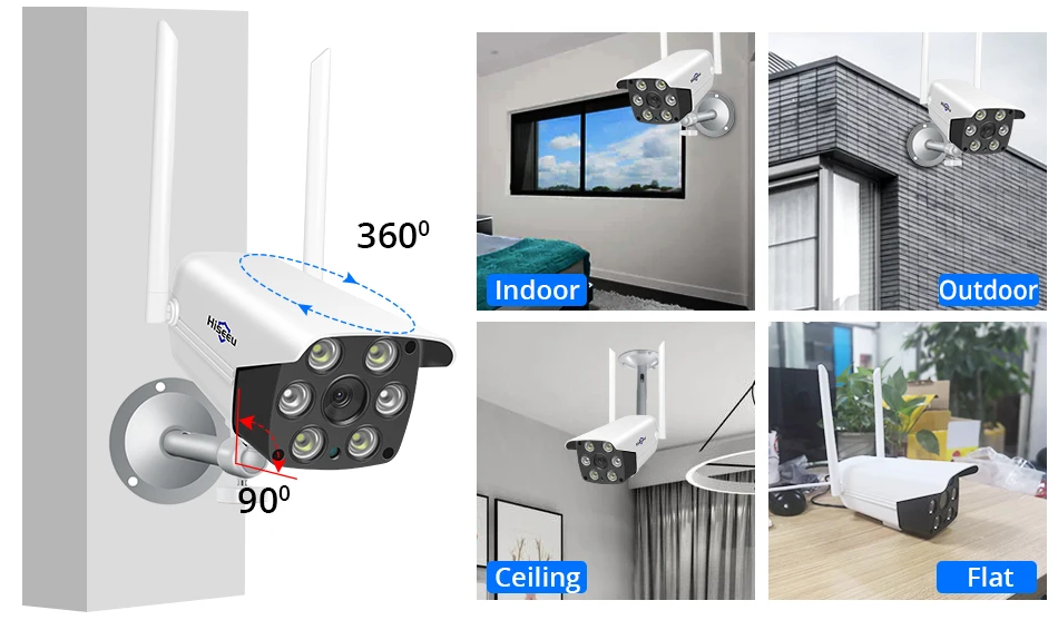 Hiseeu 4MP 2MP IP камера wifi 1080P беспроводная наружная Водонепроницаемая цилиндрическая камера цветная камера ночного видения безопасности P2P Onvif
