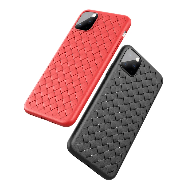 Мягкий дышащий сетчатый чехол для iPhone 11 Pro MAX XS XR кожаный ТПУ плетеный Силиконовый