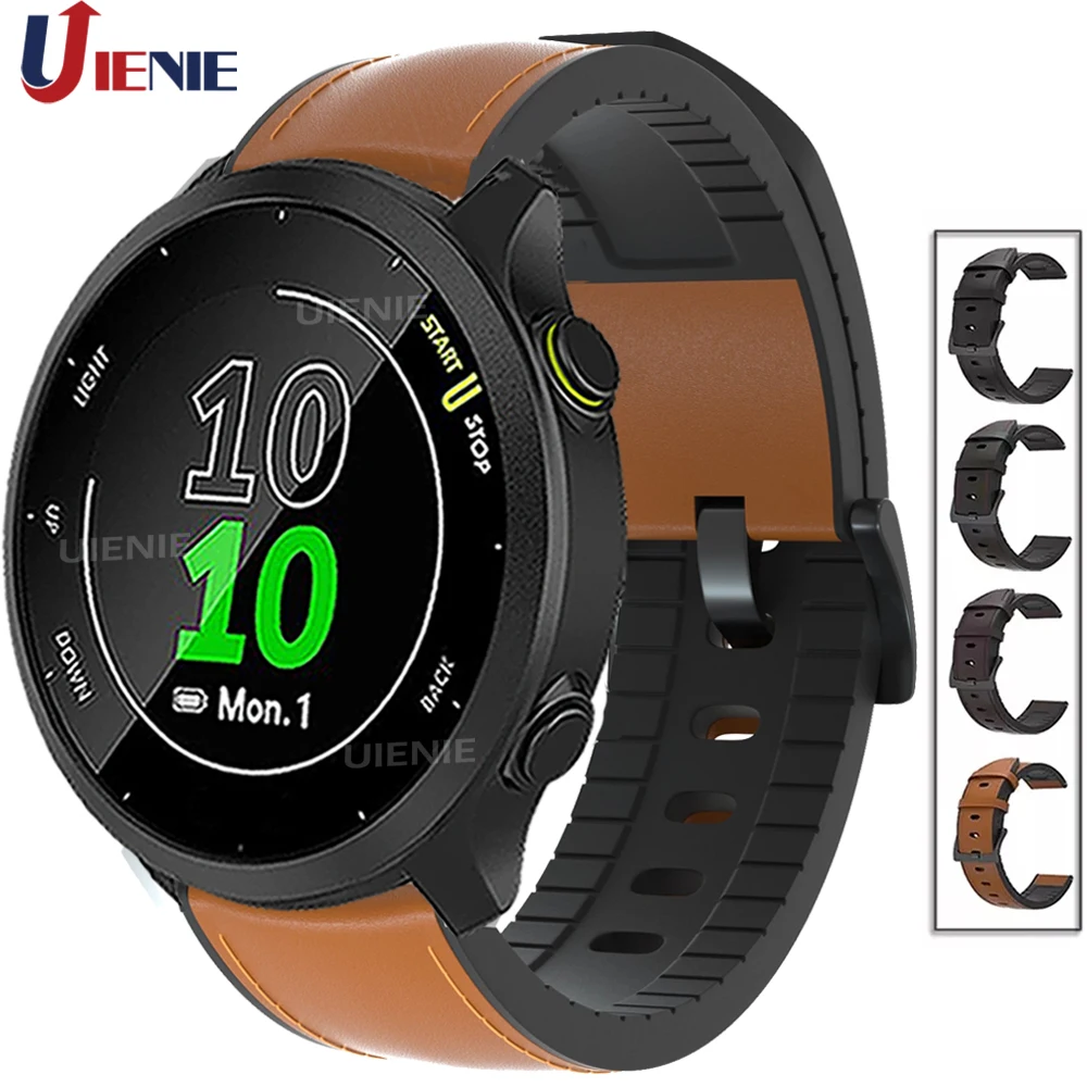 

20mm Leather Watchband for Garmin Forerunner 158 55 245 245M Vivoactive 3 Strap Bracelet Sport Watch Band for Venu Sq correa