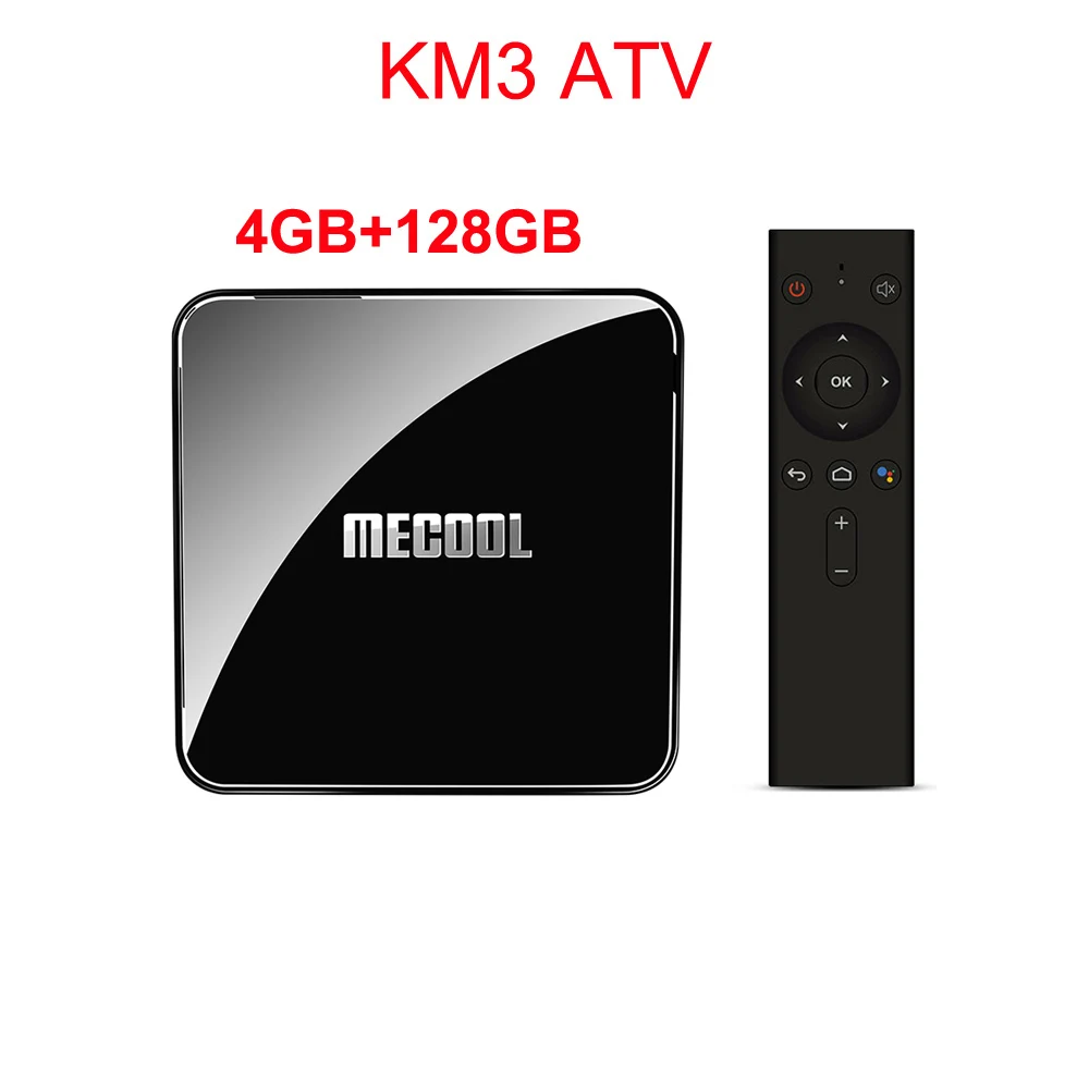 MECOOL KM3 ТВ Android tv Google Сертифицированный Android 9,0 ТВ приставка 4 Гб 64 Гб 128 ГБ Amlogic S905X2 4K 5G Dual Wifi BT4.0 KM9 PRO 4G 32 ГБ - Цвет: KM3 ATV 4G128G
