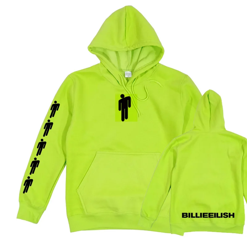 Billie Eilish Hang Neon женская/мужская толстовка с капюшоном с длинным рукавом Don't Smile At Me Толстовка зеленая Eilish одежда для продажи трендовая Толстовка