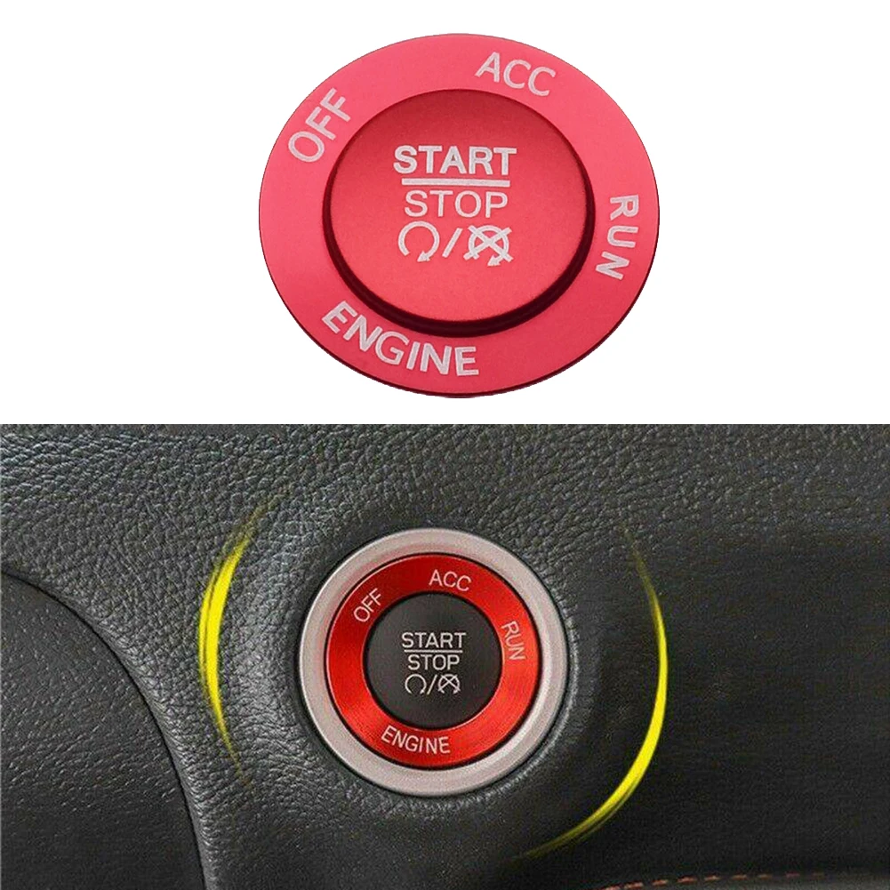 

2pcs/set Start Stop Button Cover Accessories Aluminum Engine For Dodge Charger 2015-2019 Parts Replacement Replaces Switch
