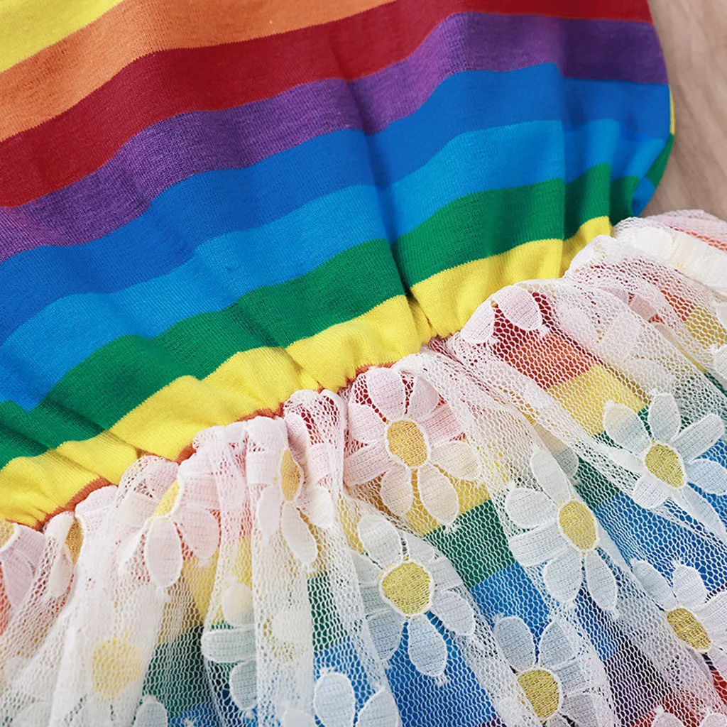 Детские комбинезоны для маленьких девочек Комбинезон из фатина в радужную