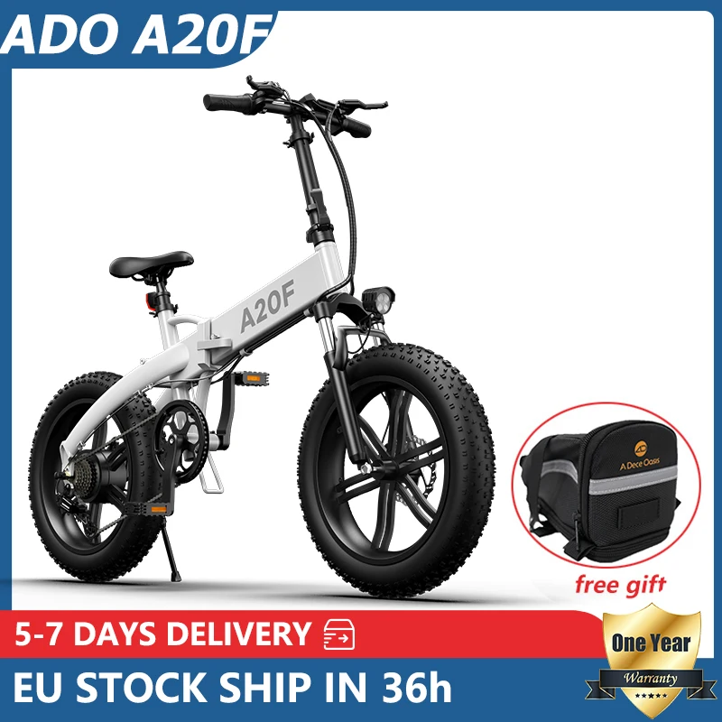 

[EU STOCK ] ADO Fat Tyre Electric Bicycle A20F Electric Bike 500W 36V10.4Ah Ebike 25km/35km Max Speed Mountain Bike Men