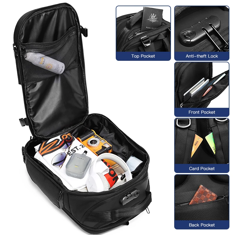 Рюкзак OZUKO мужской с usb-зарядкой и отделением для ноутбука 15 6 дюйма