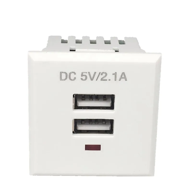 Black 5V 2.1A Card-type dual USB power socket embedded desktop DC charging module | Электроника
