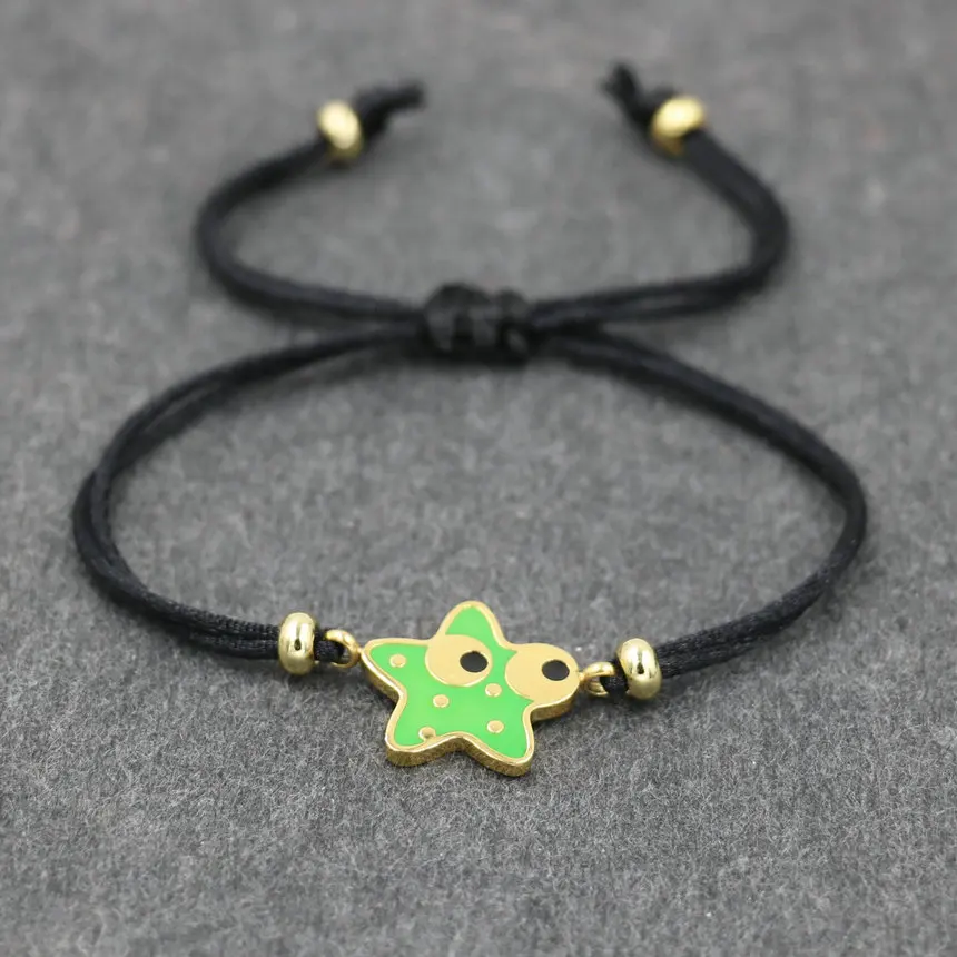 Прекрасный браслет из нержавеющей стали со звездой для мужчин и женщин Золотая