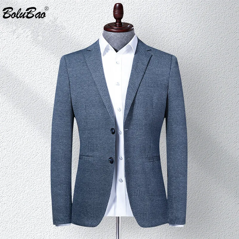BOLUBAO Brand Men Blazer Coats Classic Retro Men's V-Neck Suit Fashion High Quality Casual Thin Korean Blazers Coat Male