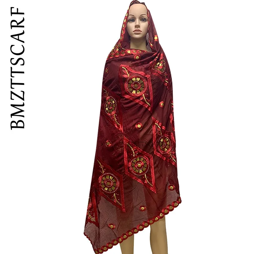 Fashion embroidered African women scarf Muslim new type big yards outside the cotton BM951 | Тематическая одежда и
