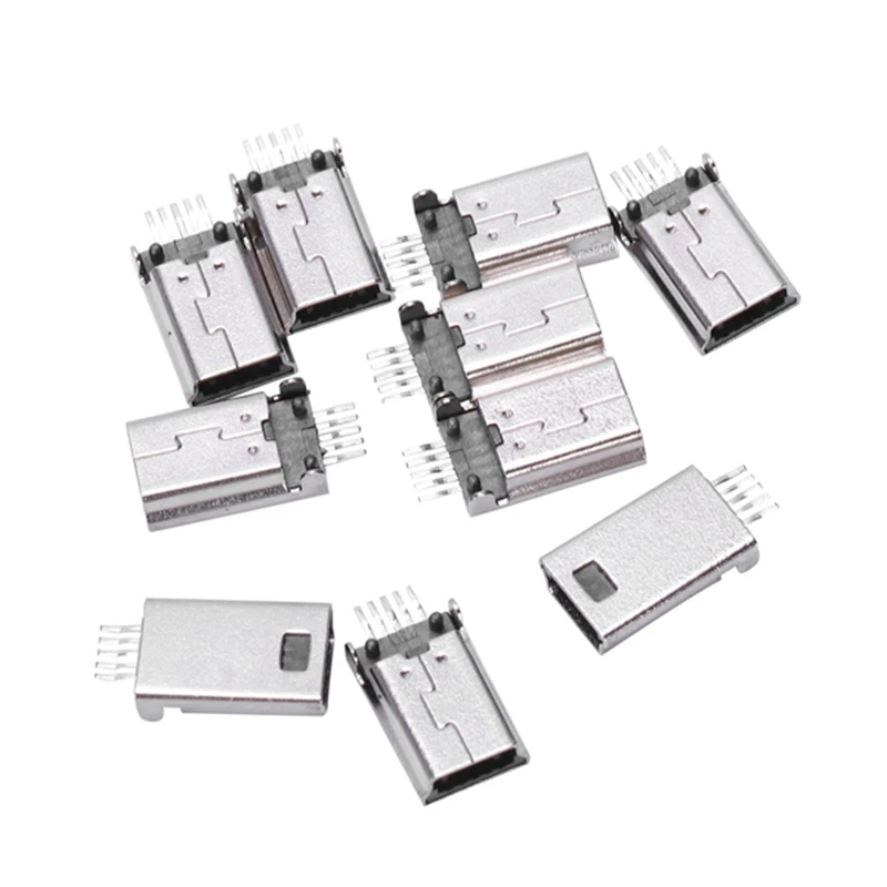 10 шт. мини usb Тип B штекер 180 градусов 5 Pin SMD SMT для пайки Разъем|Соединители| |