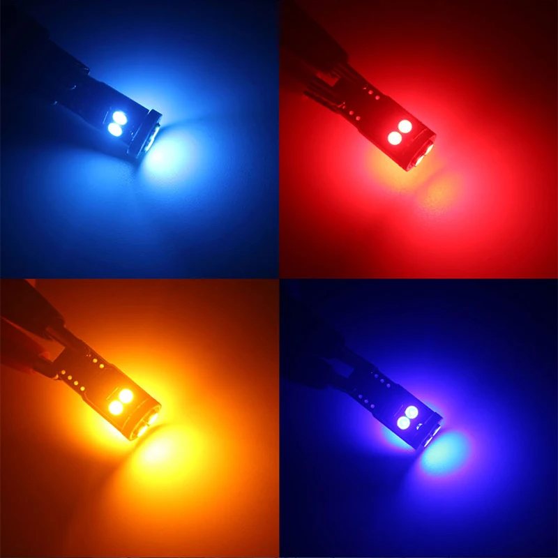 2pcs Car Front Grill Brake Light T10 6 LED W5W For Peugeot 206 307 407 308 208 3008 Toyota Corolla Yaris Rav4 Avensis Mini | Автомобили и