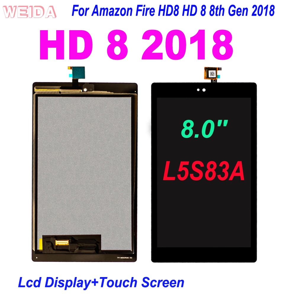 8 0 дюйма для Amazon Fire HD8 HD 8-го поколения 2018 L5S83A ЖК-дисплей с цифровым