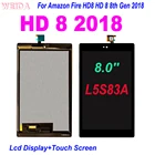 8,0 ''для Amazon Fire HD8 HD 8 8th Gen 2018 L5S83A ЖК-дисплей Дисплей кодирующий преобразователь сенсорного экрана в сборе для Amazon Kindle FireKindle Fire HD 8 2018 ЖК-дисплей