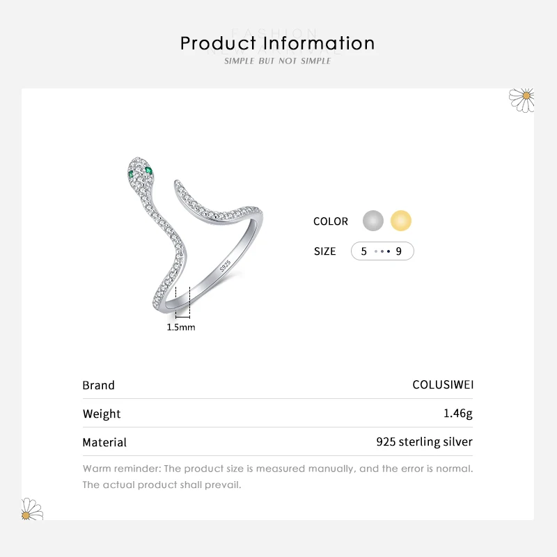 Женское кольцо со змеиным плетением из серебра 925 пробы | Украшения и аксессуары