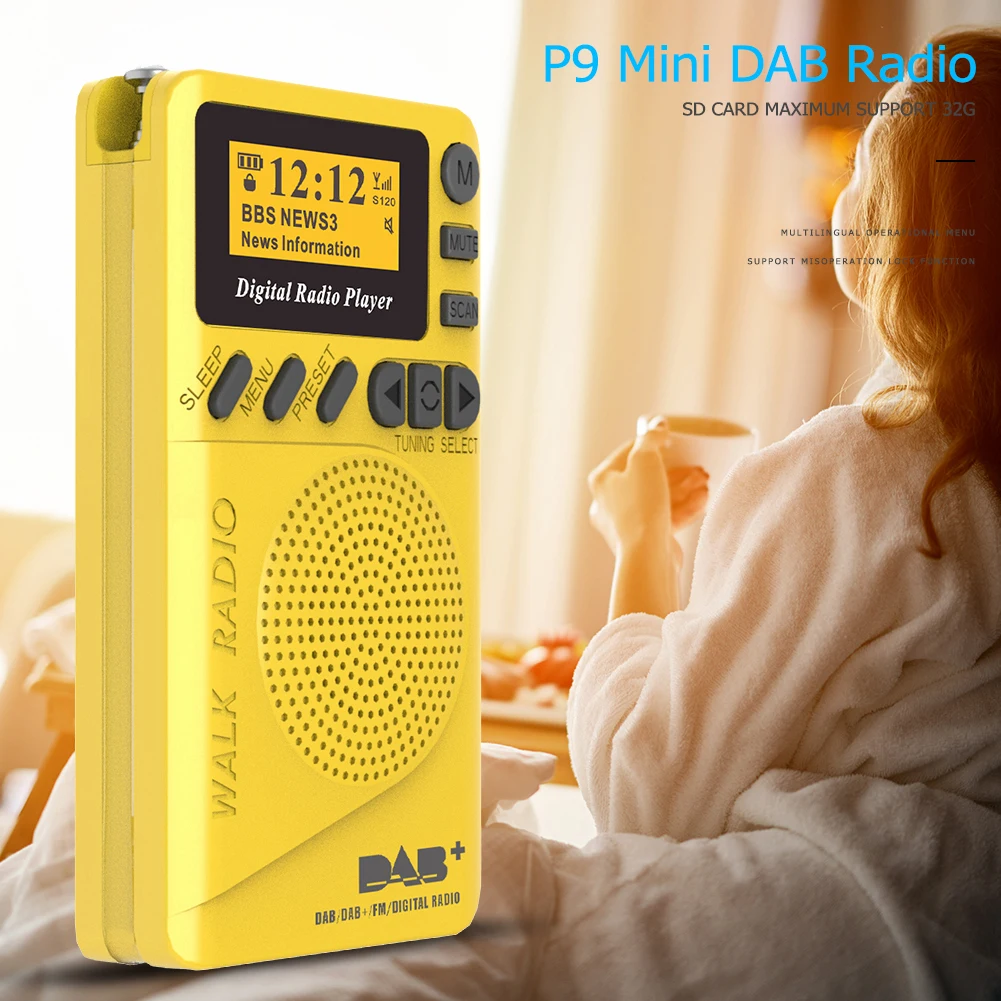 Портативный мини 1 44 дюймов цифровое радио DAB P9 карман ЖК дисплей Дисплей FM MP3