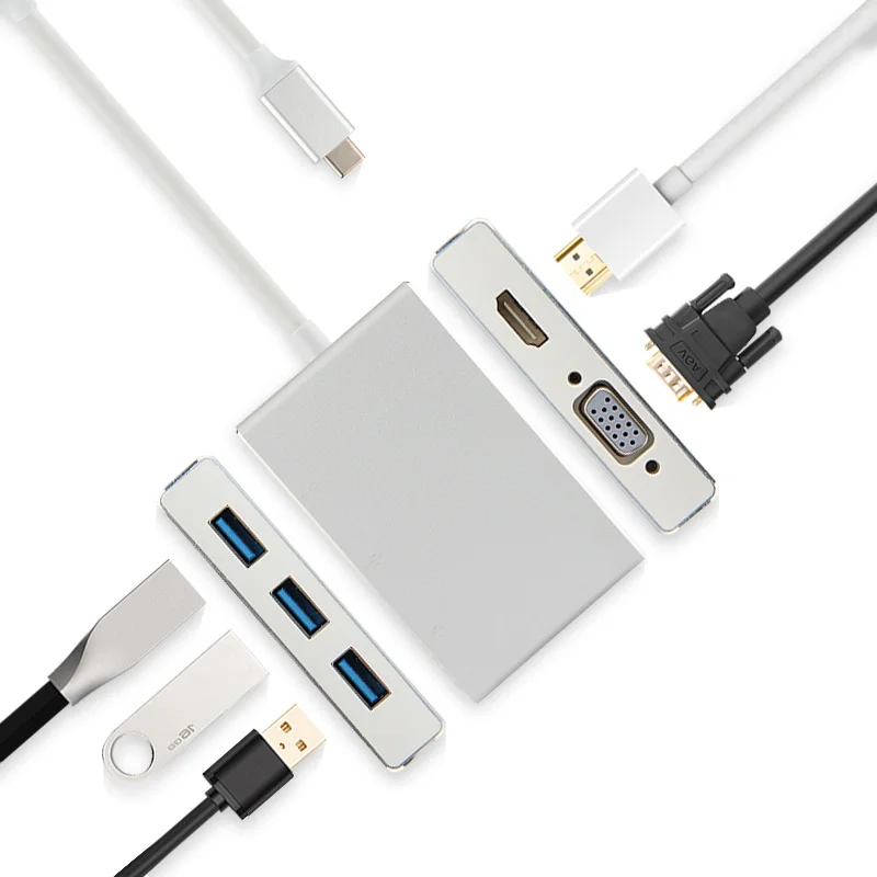 Док станция для ноутбука Microsoft Suface Pro 7 Pro7 VGA / HDMI|USB-хабы| |
