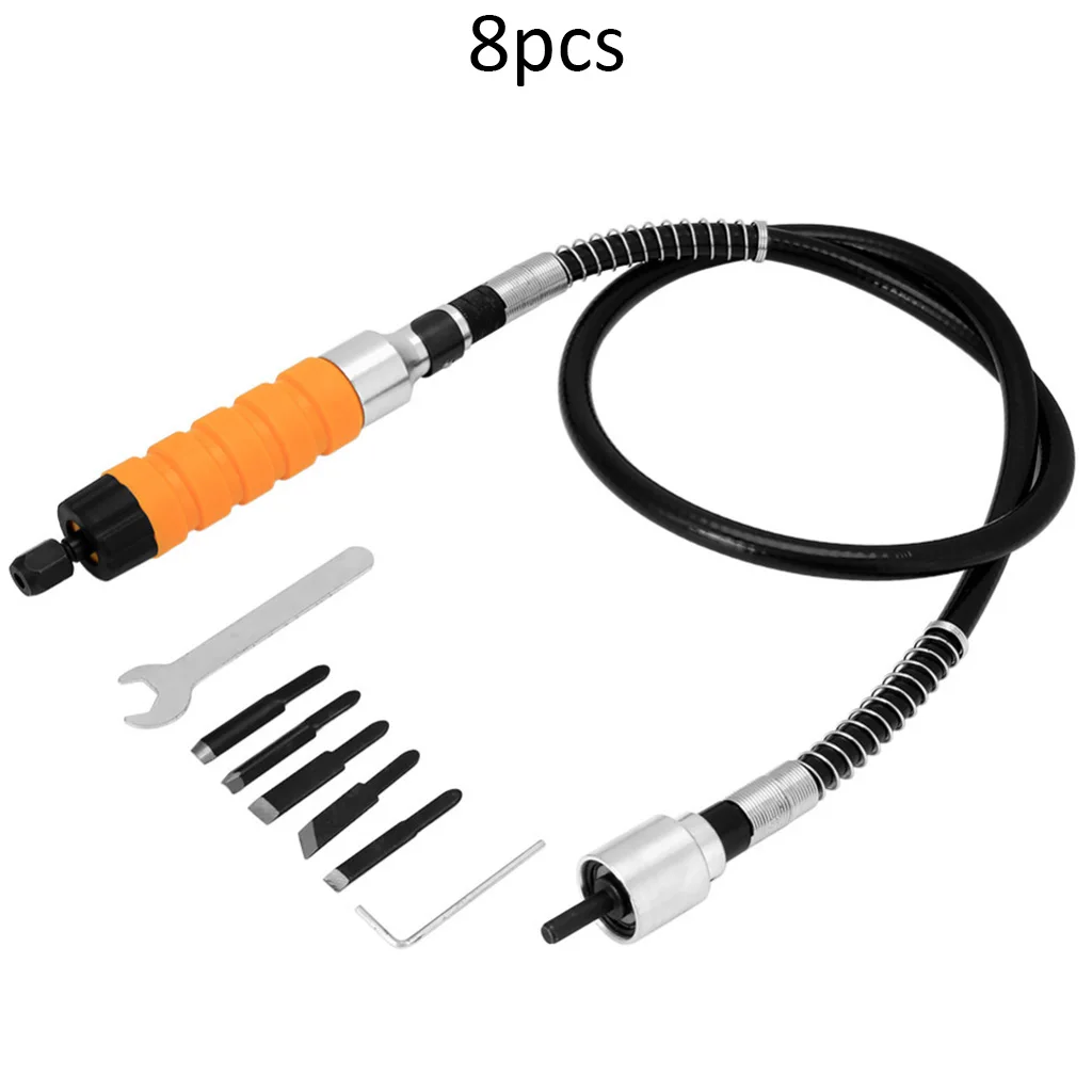 

1 Set Furniture Wood Carving Tool Electric Chisel+5 Carving Tips Wrench Wood Chisel Carving Tools Set Flexible Flex Shaft Newest