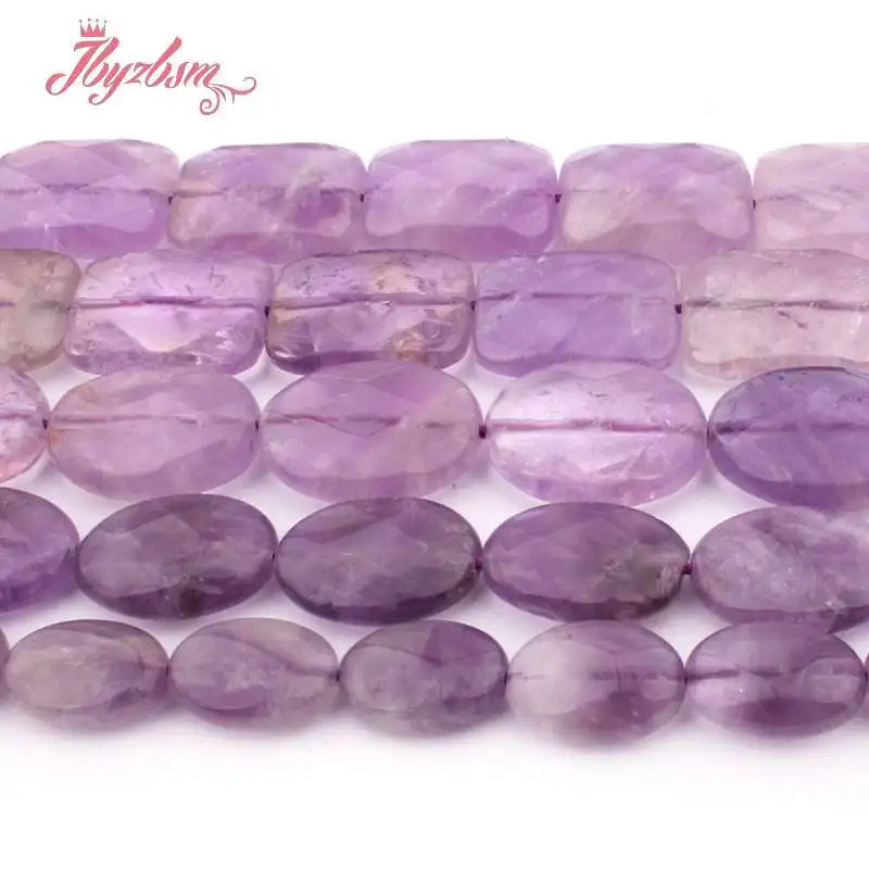 

Natural Amethysts Oval Rectangle Shape Beads Natural Stone Beads For DIY Necklace Bracelats Jewelry Making Spacer Strand 15"