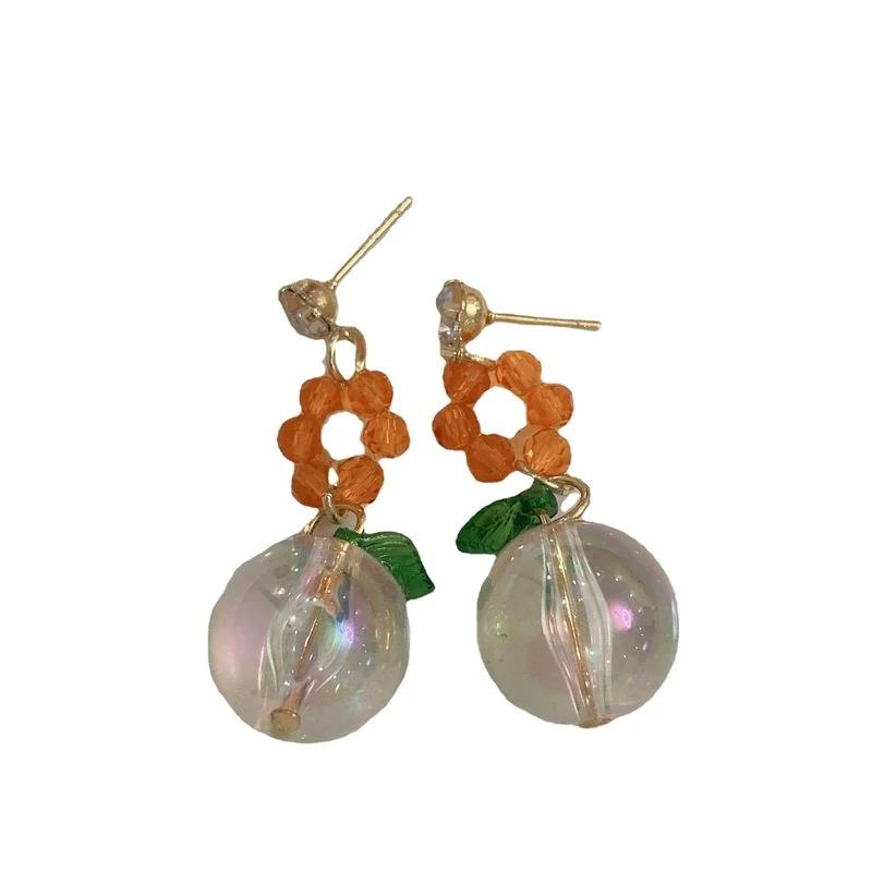 

LOVOACC Korean Retro Clear Arcylic Candy Drop Earrings Multi Color Crystal Beads Flower Hanging Dangle Earrings Holiday Jewelry