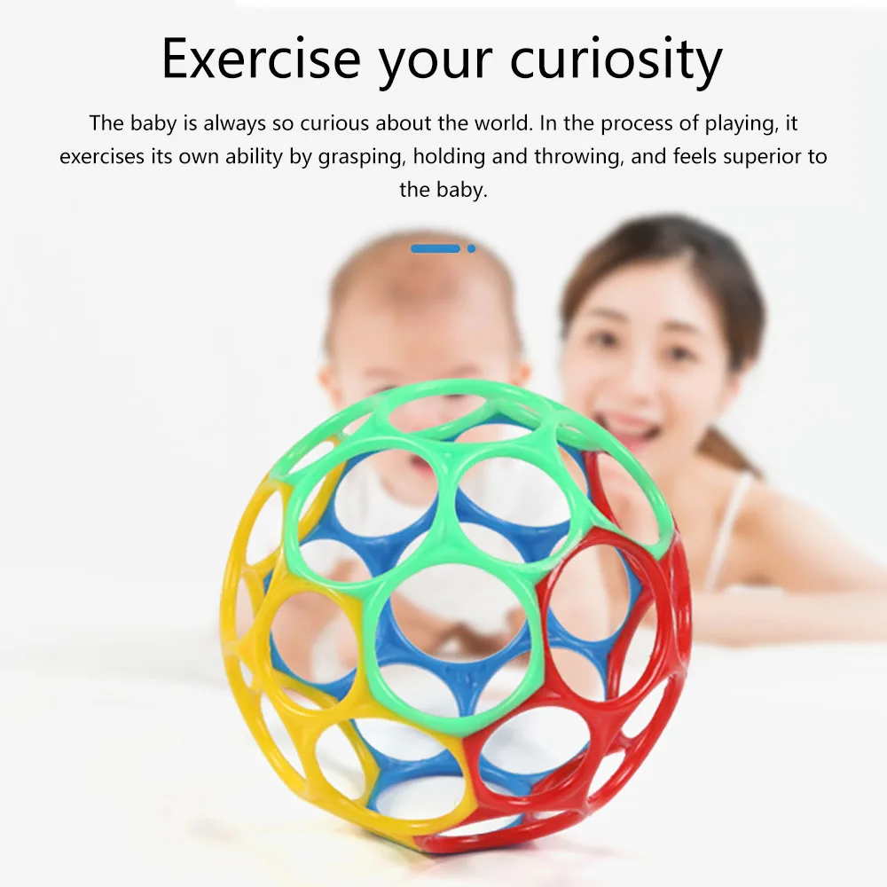 

Large Rattles Develop Baby Intelligence Grasping Gums Wave Ball Hand Bell Funny Bite Catch Hole Toys