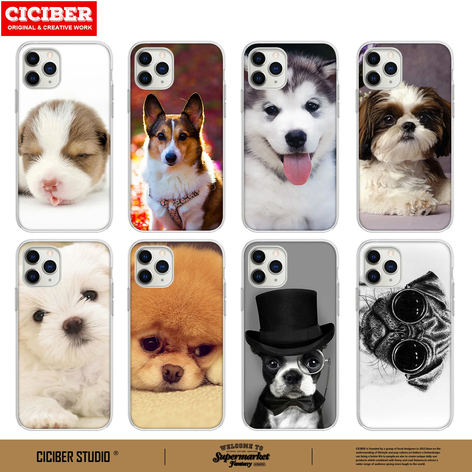

Cute Dog Pattern Case For iPhone 13 Case 11 12 Pro Max mini X XR XS MAX 7 8 6 6s Plus 5 5S SE Soft TPU Cover Funda Coque Capa