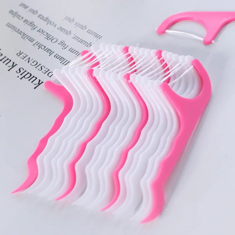 

100 Pcs/Lot Disposable Dental Flosser Interdental Brush Teeth Stick Toothpicks Floss Pick Oral Gum Teeth Cleaning Care Tools