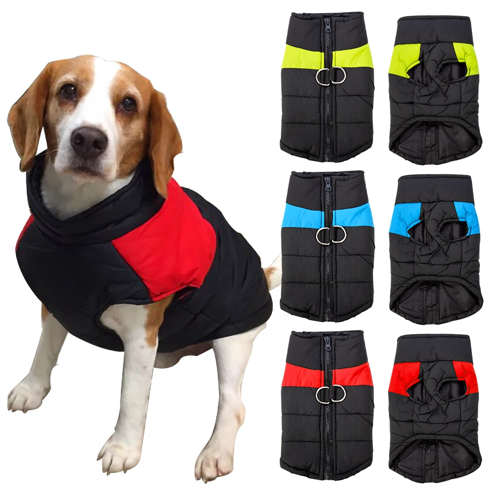 

Warm Winter Dog Clothes Jacket Waterproof Pet Dog Coat Puppy Vest Chihuahua Clothing For Small Medium Large Dogs 4 Colors S-5XL