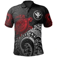 hawaii polo shirt kanaka maoli polynesian red turtle tattoo 3d printed polo shirt men for women short sleeve summer t shirt