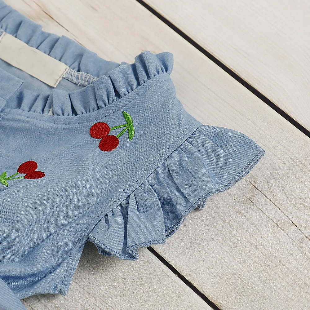 CYSINCOS 2020 летнее платье для девочек детское джинсовое Сетчатое лоскутное