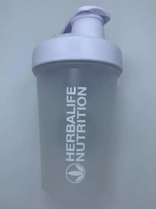 Высококачественный портативный 400 мл Herbalife питательные Коктейльные бутылки BPA-Free с проволокой из нержавеющей стали, пластиковые бутылки для воды - Цвет: Белый