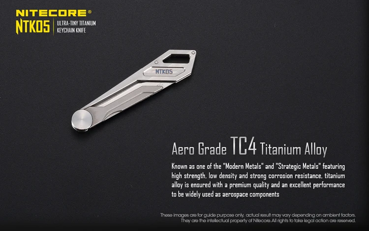 NITECORE NTK05 ультра-Крошечный титановый брелок нож мини-Самозащита многофункциональный выдвижной Открытый Охота Кемпинг Рыбалка