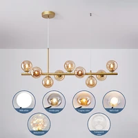 sandyha modern led chandelier magic bean glass ball hanging lamps minimalist decor living dining room suspension lightings