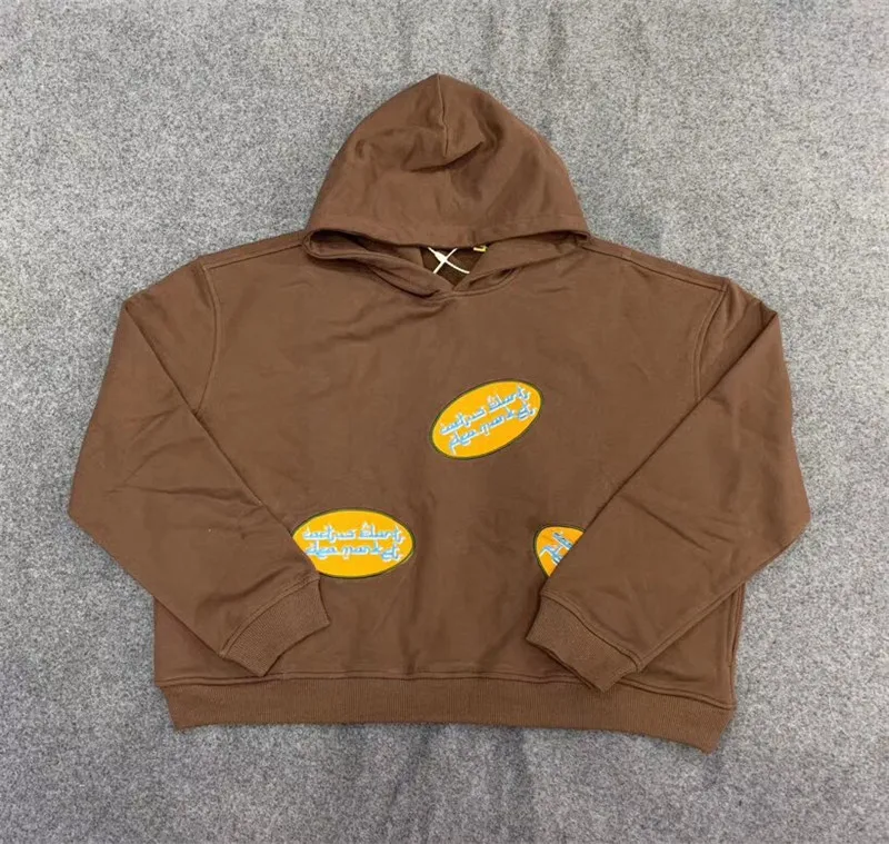 Kanye CPFM. XYZ арабский логотип коричневый худи с капюшоном для мужчин и женщин 1:1