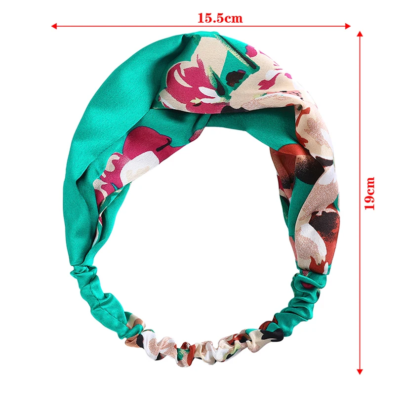 Женская атласная повязка для волос LEVAO в полоску с цветочным оформлением