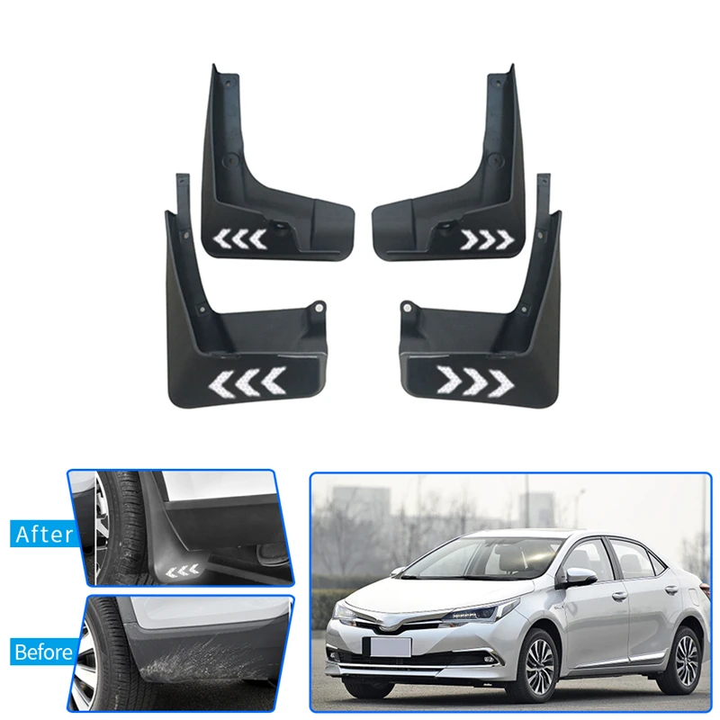 White Брызговики для Toyota Corolla Брызговики автомобильные Светоотражающие Предупреждение ющие брызговики крыло брызговиков Вспышки Аксессуары - Color: White