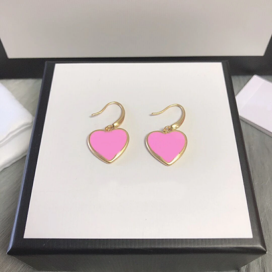 

Candy Color Fashion Design Love Heart Charm Drop Dangle Earring Teardrop High Quality Copper For Women Lady Party Gift