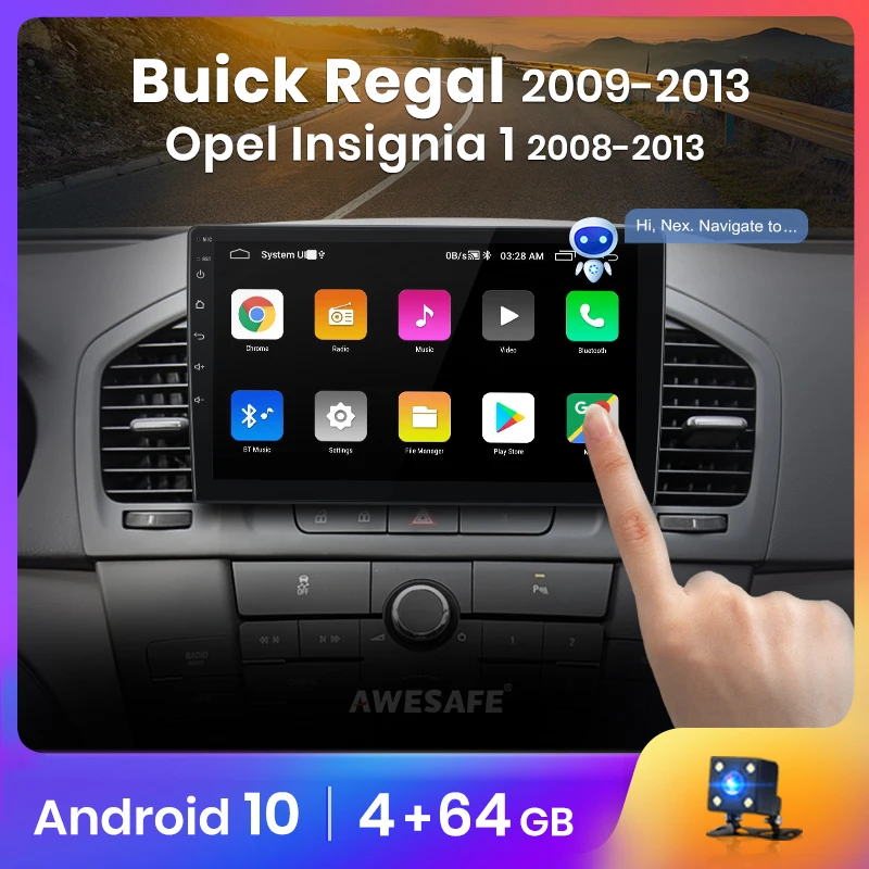 Автомагнитола AWESAFE PX9 мультимедийный видеоплеер навигация GPS DVD Android 10 для Buick Regal