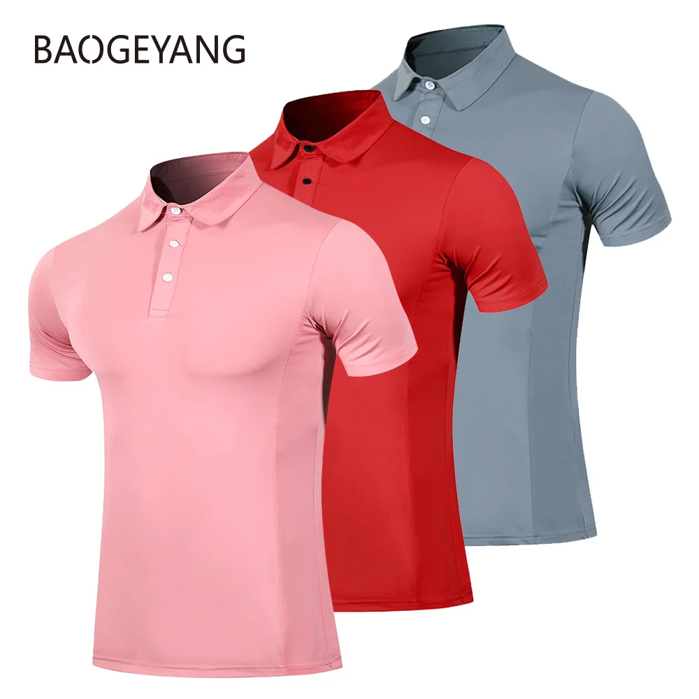 

2022 Golf Clothes Summer New Golf Shirt Male Comfortable Breathable Quick Dry Golf Short Sleeve Pink T-Shirt Golf Wear