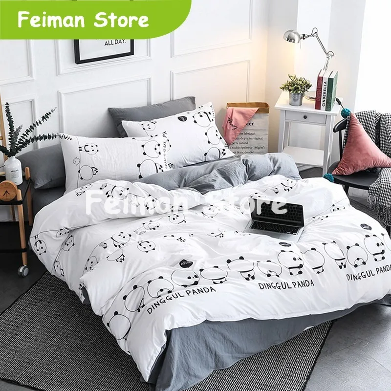 Домашний текстиль панда простое белое постельное белье для мальчиков подростков