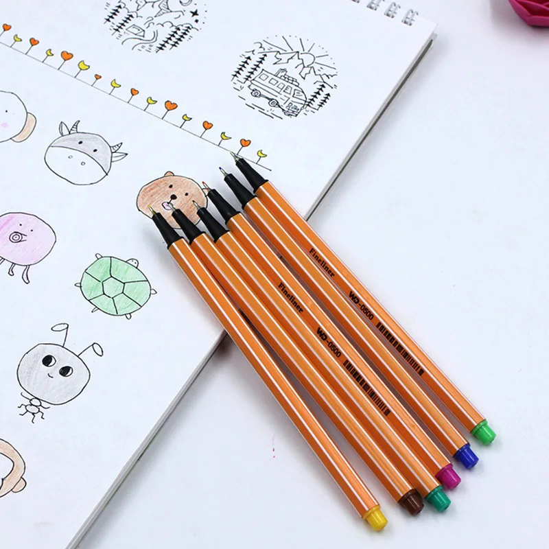 

12 Colors Micron Liner Marker Pens 0.38mm Fineliner Color Pen Water Based Assorted Ink For Painting School Office Art Supplies