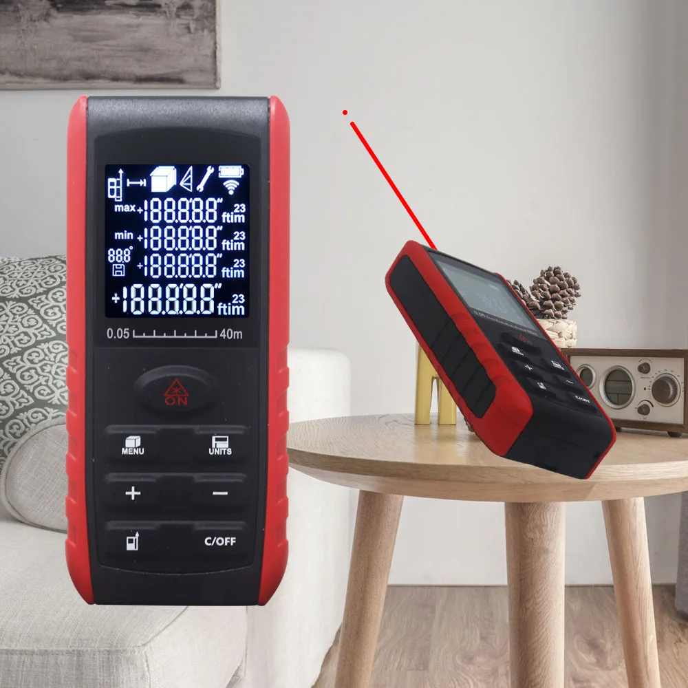 Ручной лазерный дальномер цифровой измеритель площади объема Измеритель угла 40