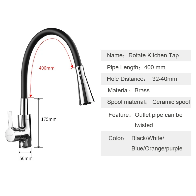Senlesen Single Cold& Mixer Water Kitchen Faucet Silica Gel Nose Any Direction Rotating Torneira Cozinha Single Handle Tap