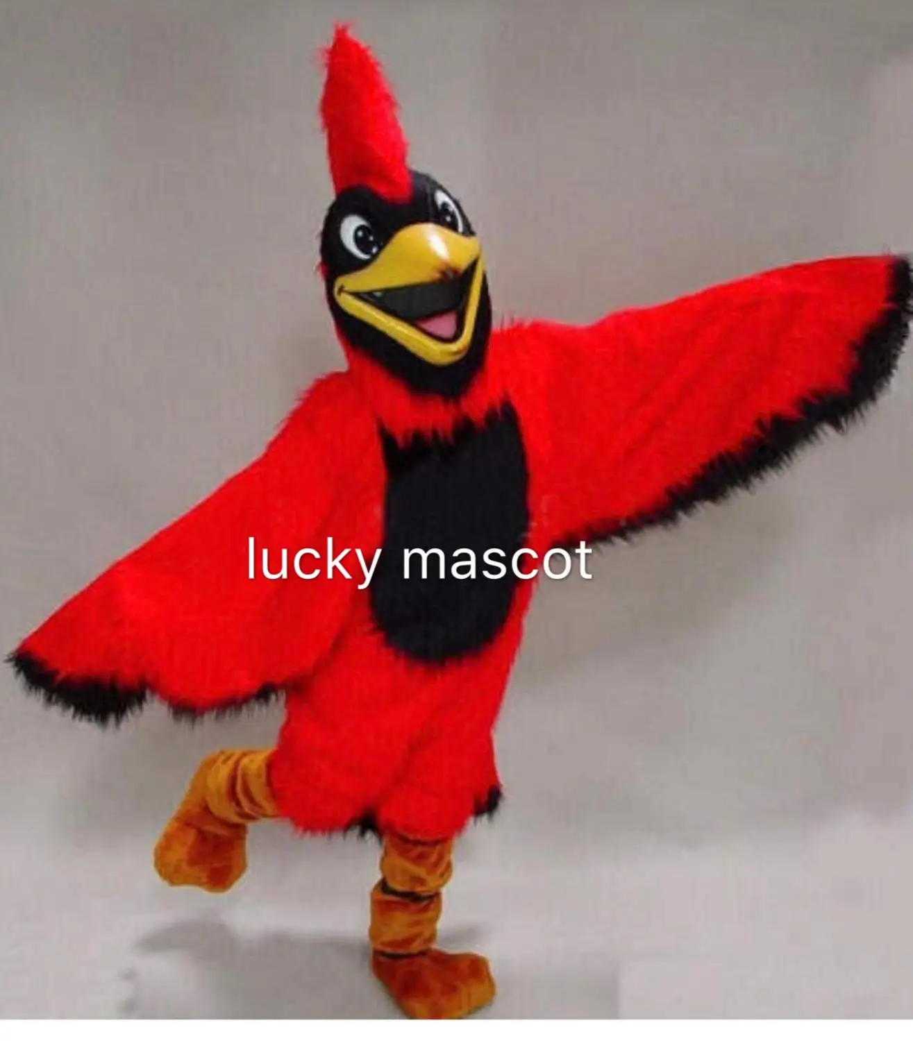 Женский пушистый костюм-талисман всех размеров с красными птицами Орлом |