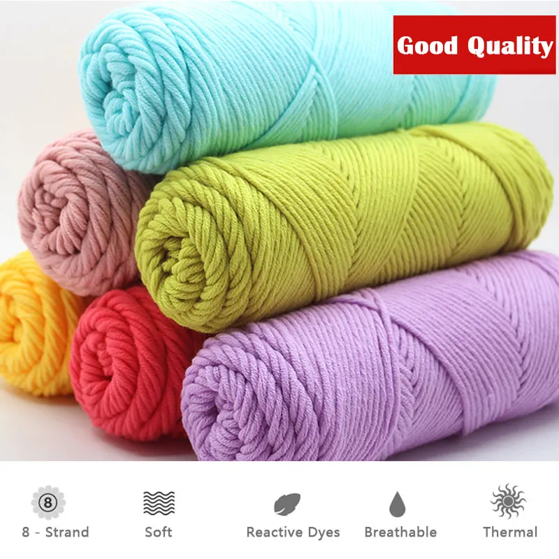 Шерсть 8 strands супер прочная леска Lover из чистого хлопка молочного Шапки шарф
