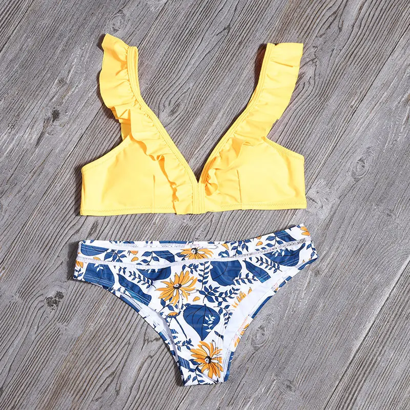 

Bikini Sets With Bottom Floral Sexy Swimsuit Two Pieces Swimwear Women 2020 Beach Bathing Suit Biquinis