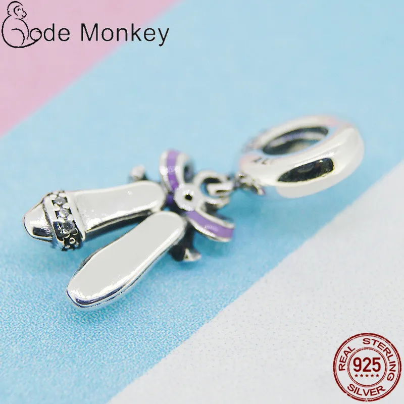 CodeMonkey 925 Sterling Silver Ballet Shoes Charm Beads Fit Original Design Bracelets For Women DIY Jewelry Making CMS1508 | Украшения и